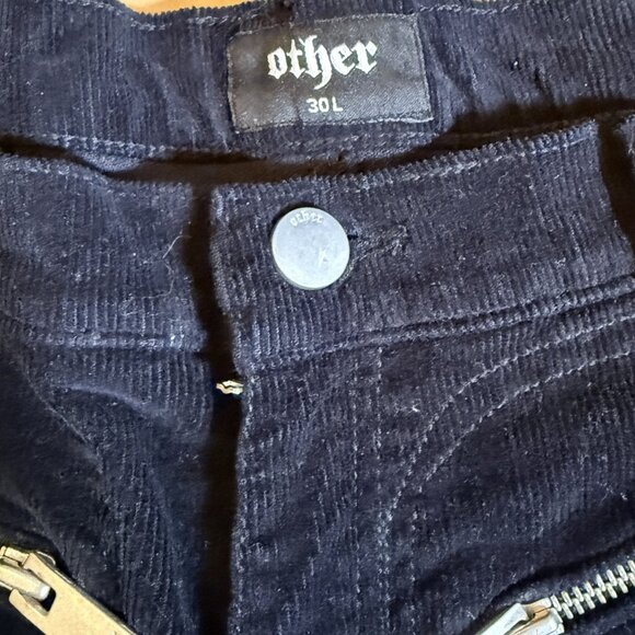 New Other UK Black Flared “Mckagan” Zip Pants 30/33 - Picture 6 of 6